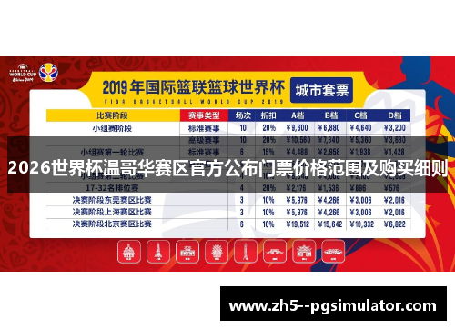 2026世界杯温哥华赛区官方公布门票价格范围及购买细则